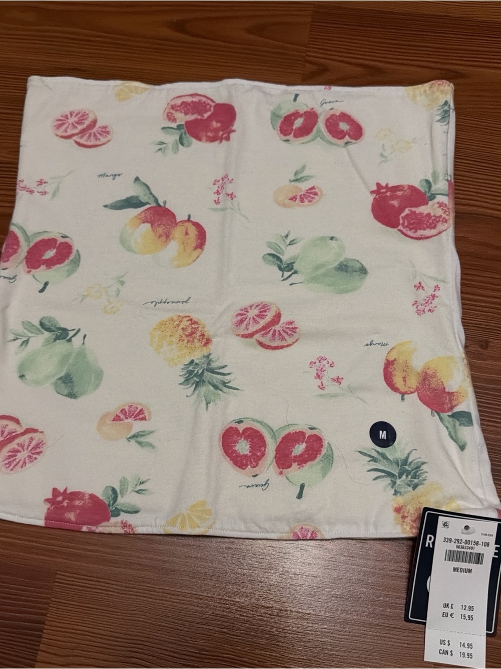 Medium Fruit-Print White tube top